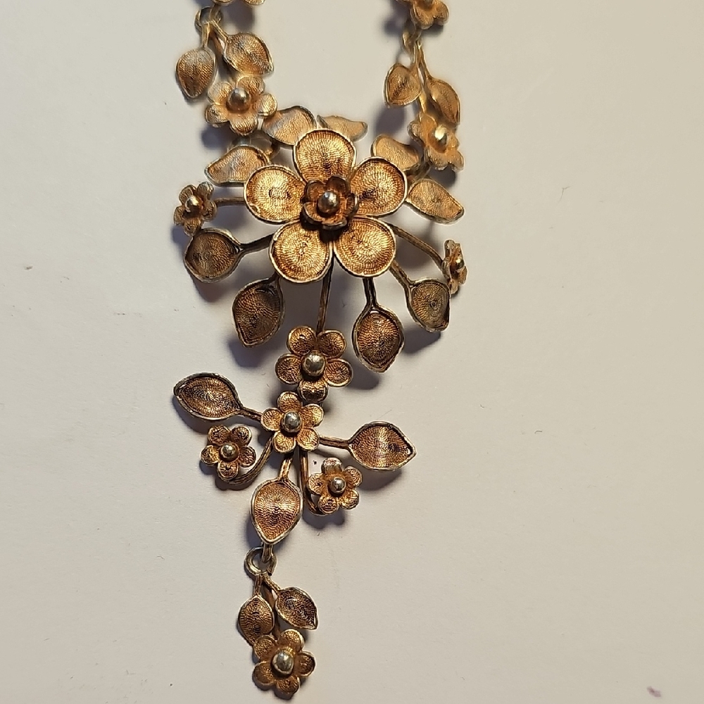 Gilded Filigree Necklace From Florence